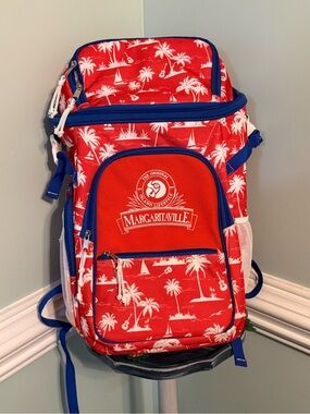Margaritaville Original Red and Blue Tropical Palm Cooler Backpack